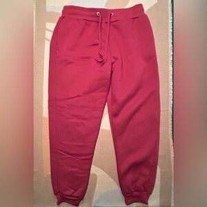 EUC full Sherpa lined maroon sweats, XL